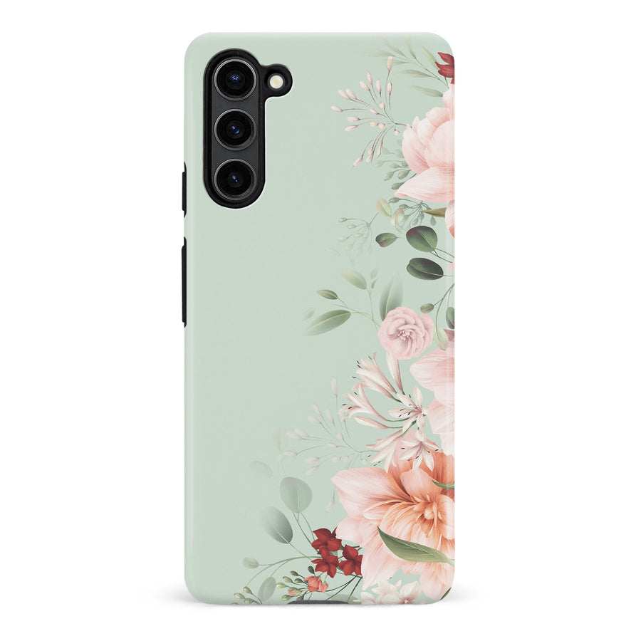Samsung S23 Plus Half Bloom Floral Phone Case - Green