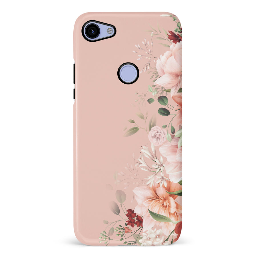 Google Pixel 3A XL half bloom phone case in pink