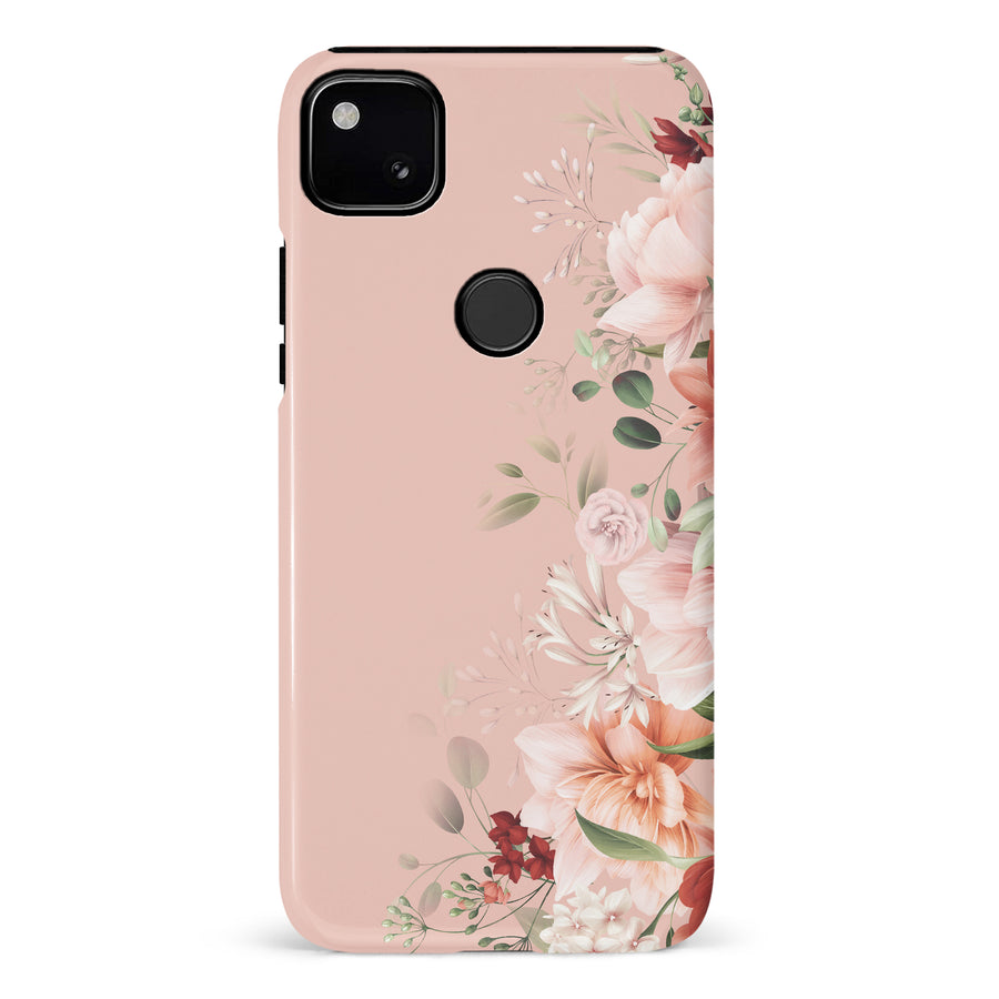 Google Pixel 4A half bloom phone case in pink