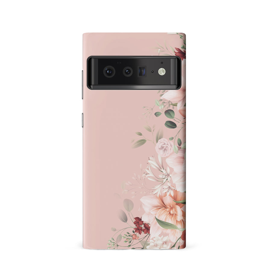 Google Pixel 6 half bloom phone case in pink