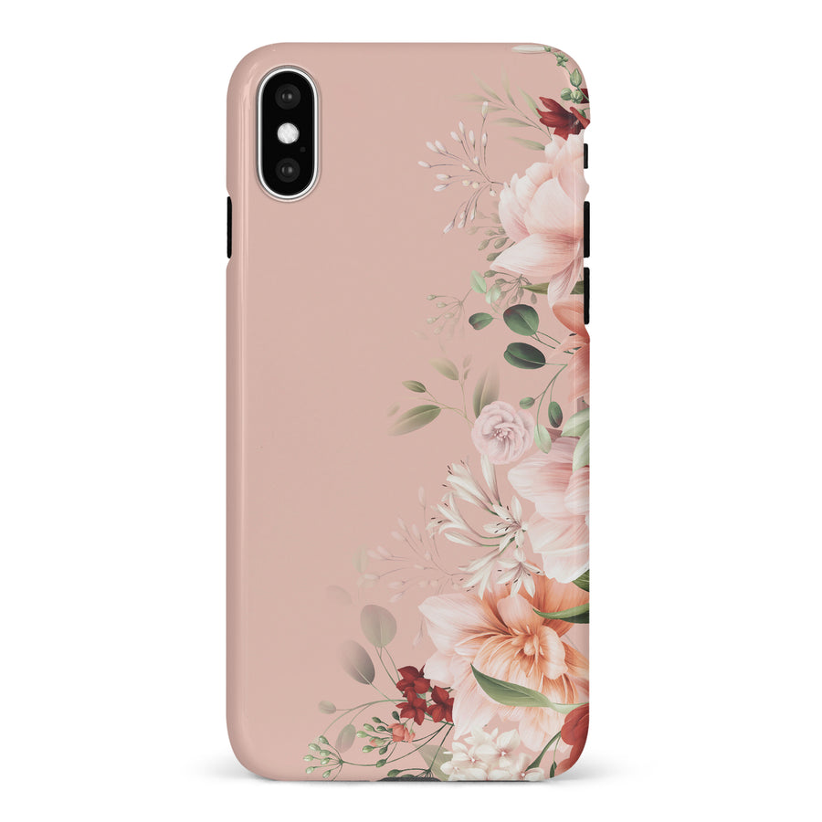 iPhone X/XS half bloom phone case in pink