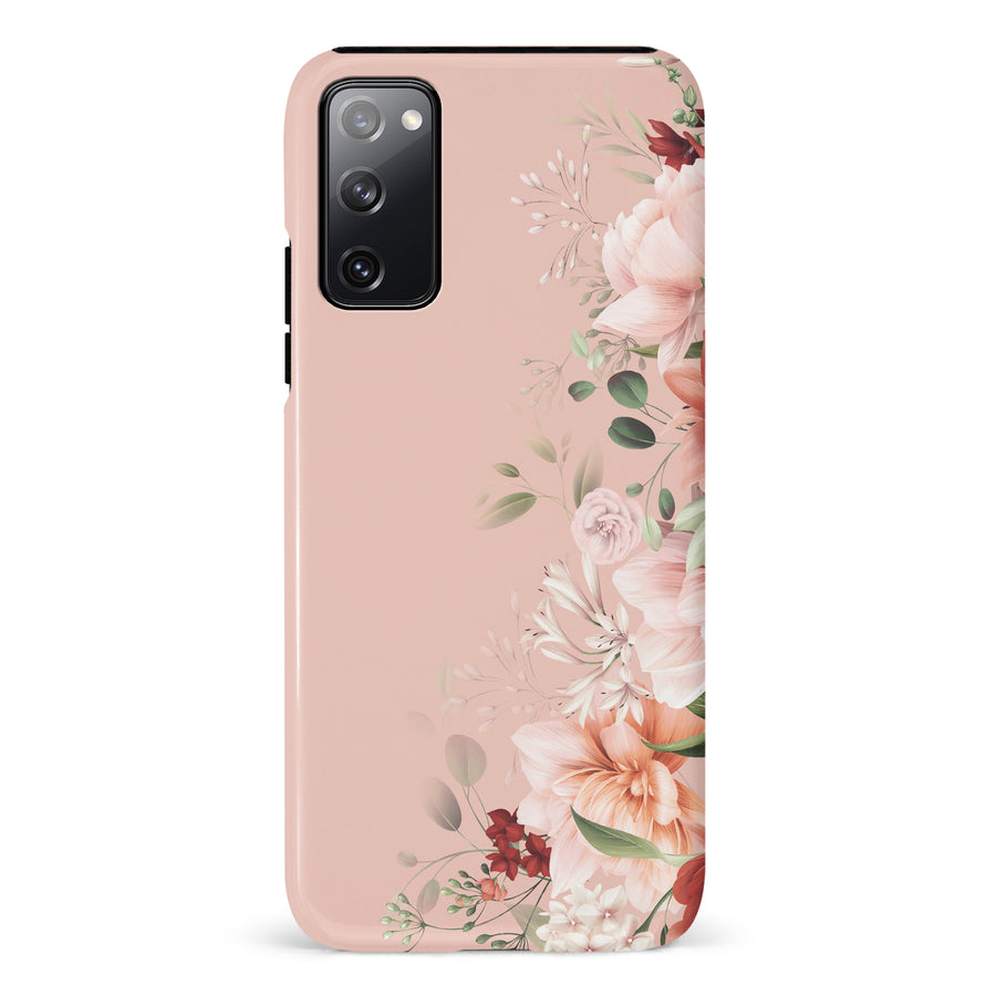 Samsung Galaxy S20 FE half bloom phone case in pink