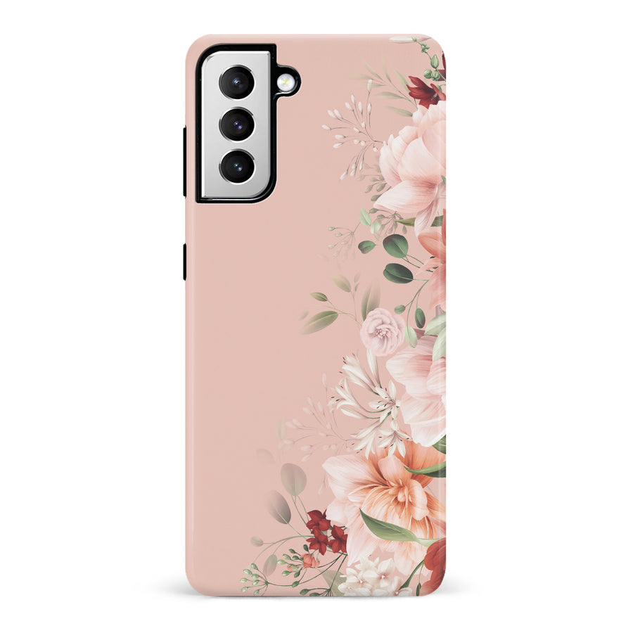 Samsung Galaxy S21 half bloom phone case in pink