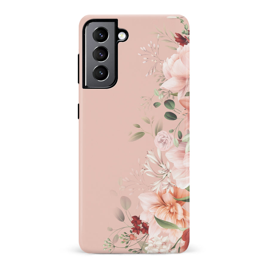 Samsung Galaxy S22 half bloom phone case in pink