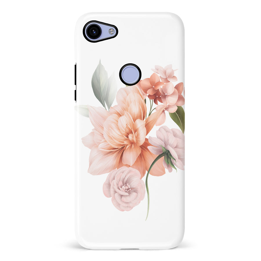 Google Pixel 3A XL full bloom phone case in white