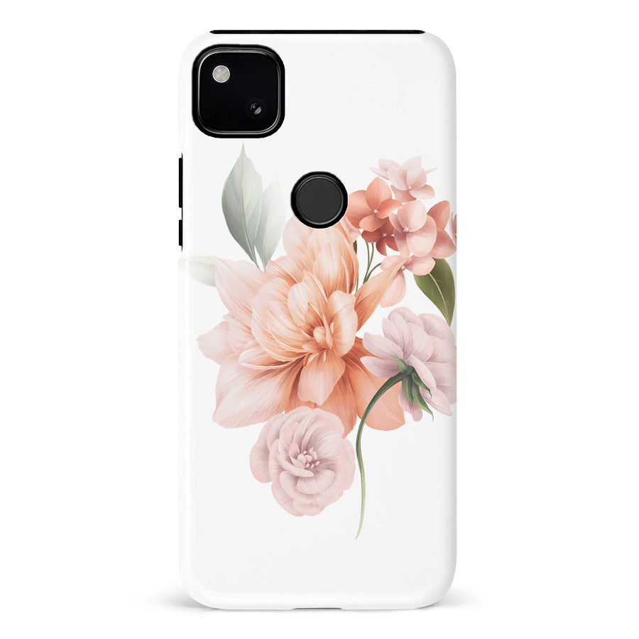 Google Pixel 4A full bloom phone case in white