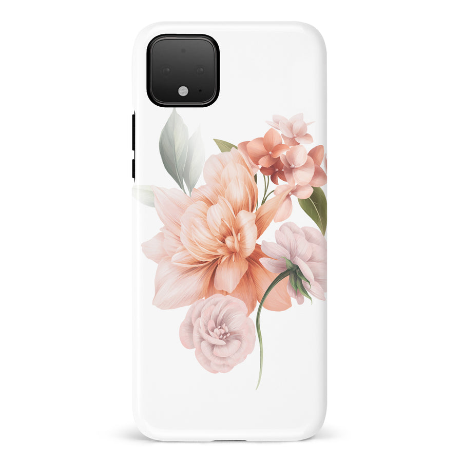 Google Pixel 4 full bloom phone case in white