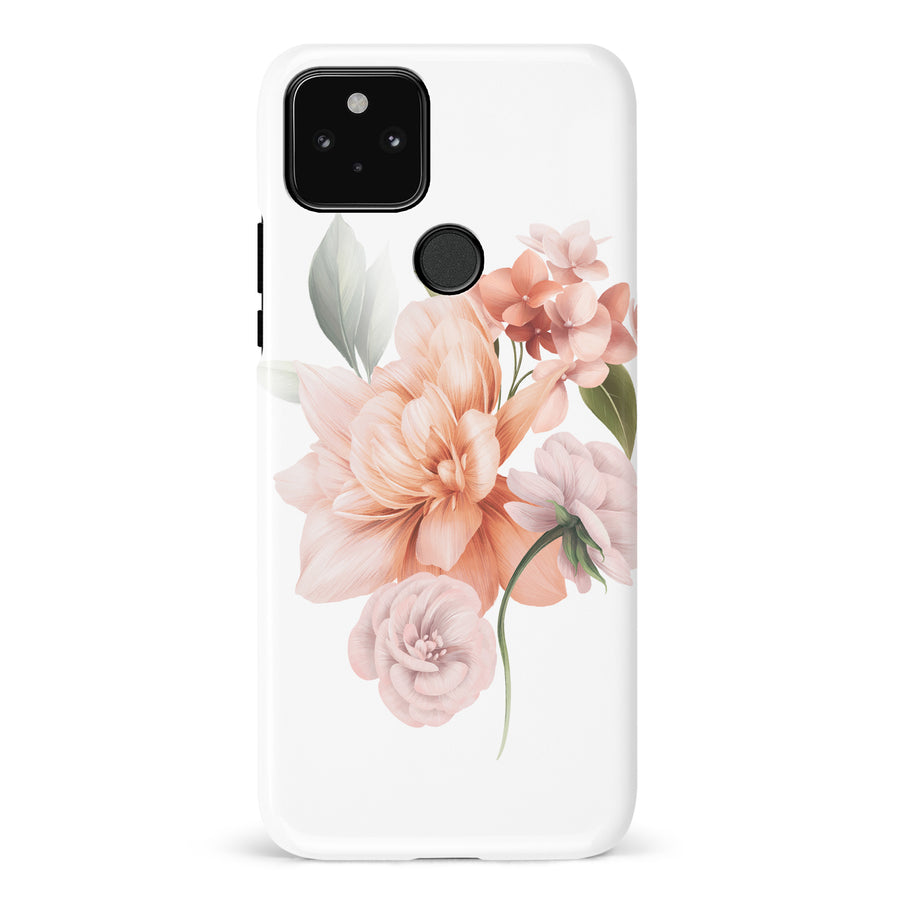 Google Pixel 5 full bloom phone case in white