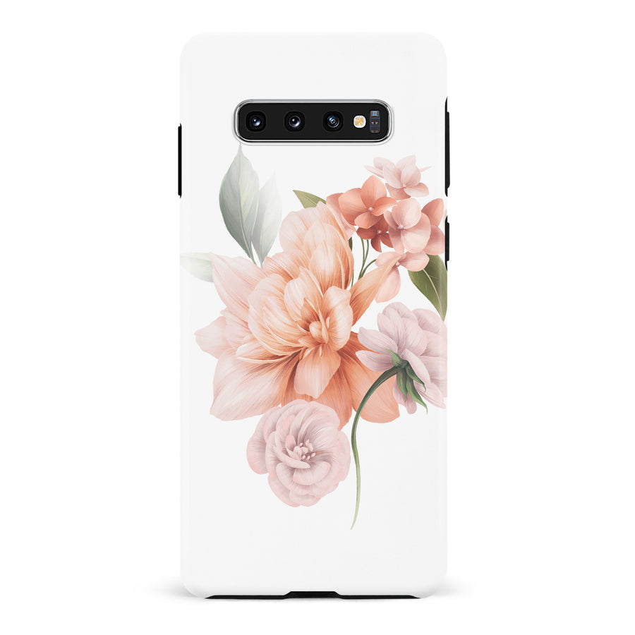 Samsung Galaxy S10 full bloom phone case in white