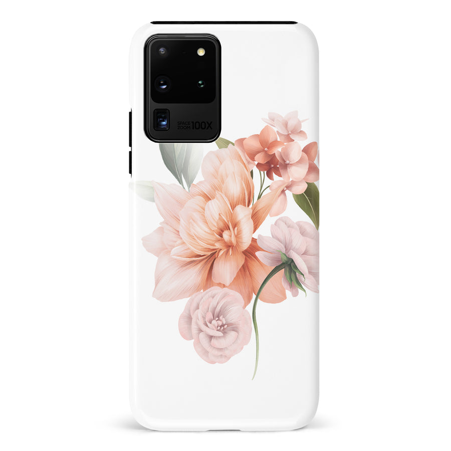 Samsung Galaxy S20 Ultra full bloom phone case in white