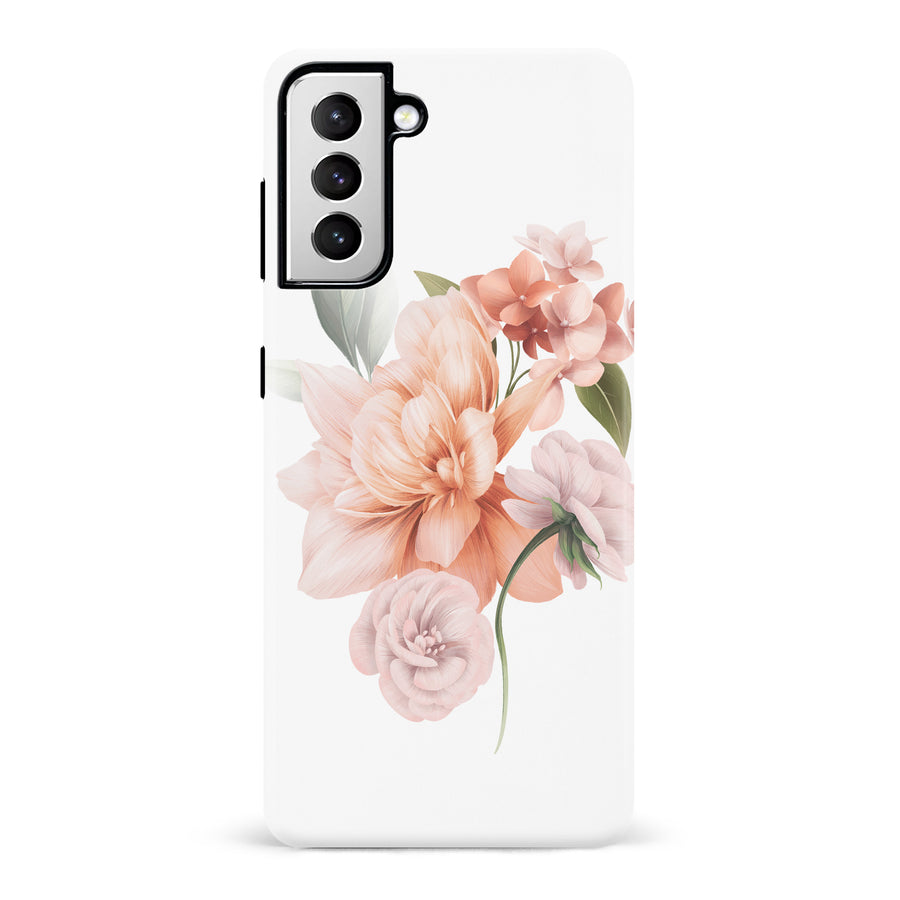 Samsung Galaxy S21 full bloom phone case in white