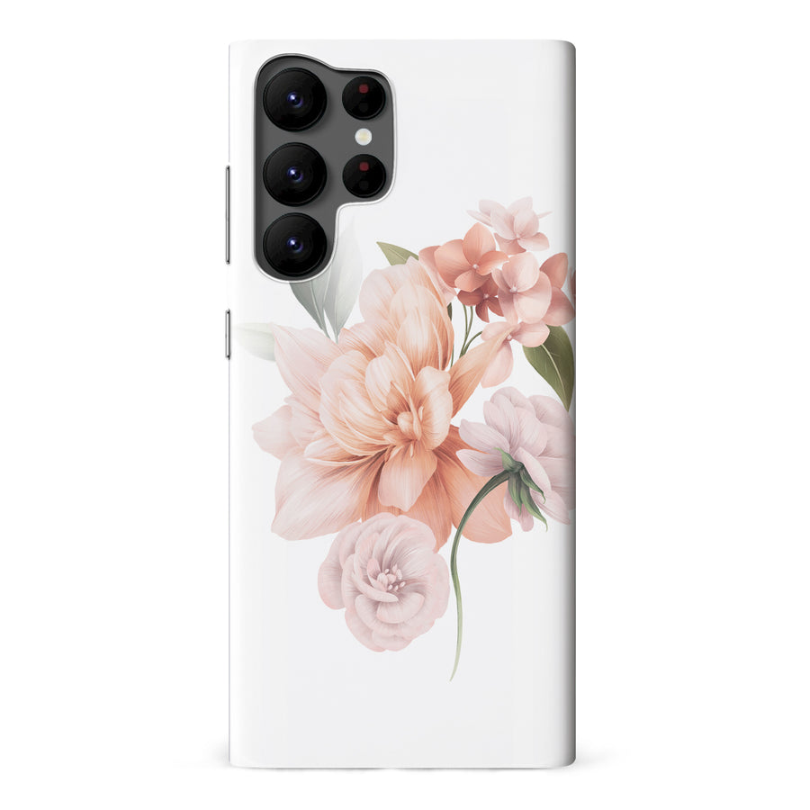 Samsung Galaxy S22 Ultra full bloom phone case in white
