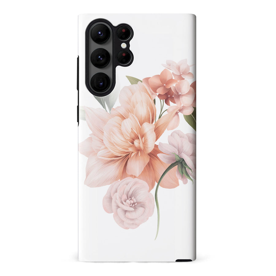Samsung S23 Ultra Full Bloom Floral Phone Case - White
