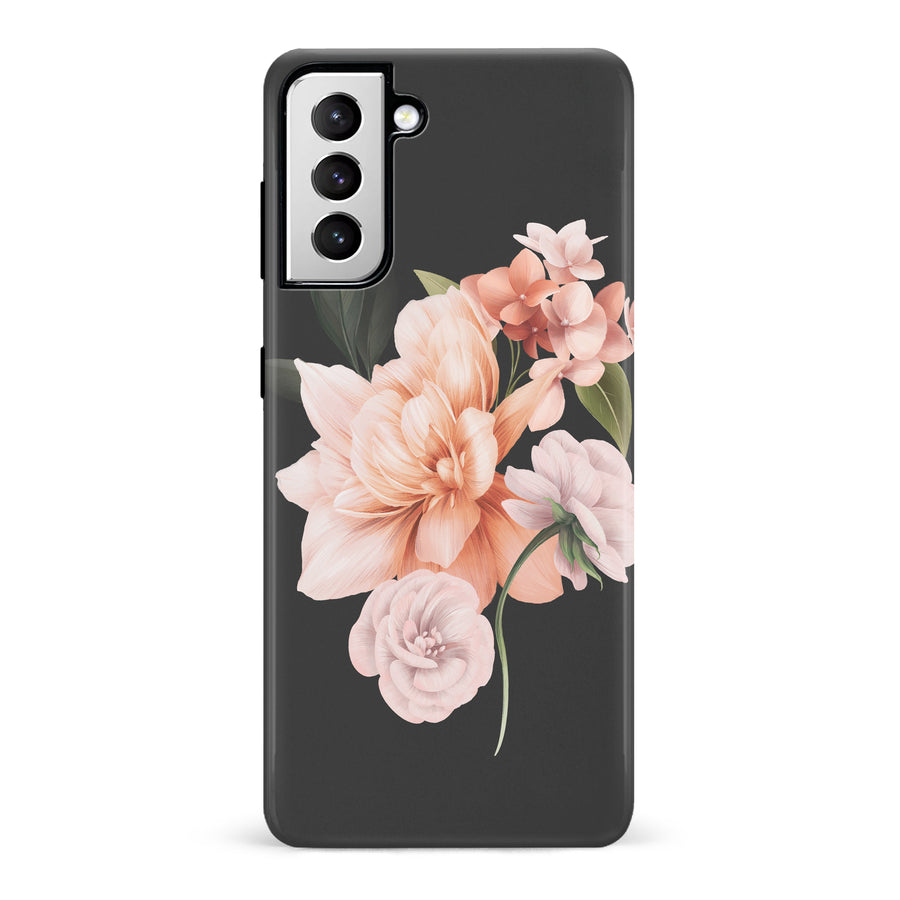 Samsung Galaxy S21 full bloom phone case in black