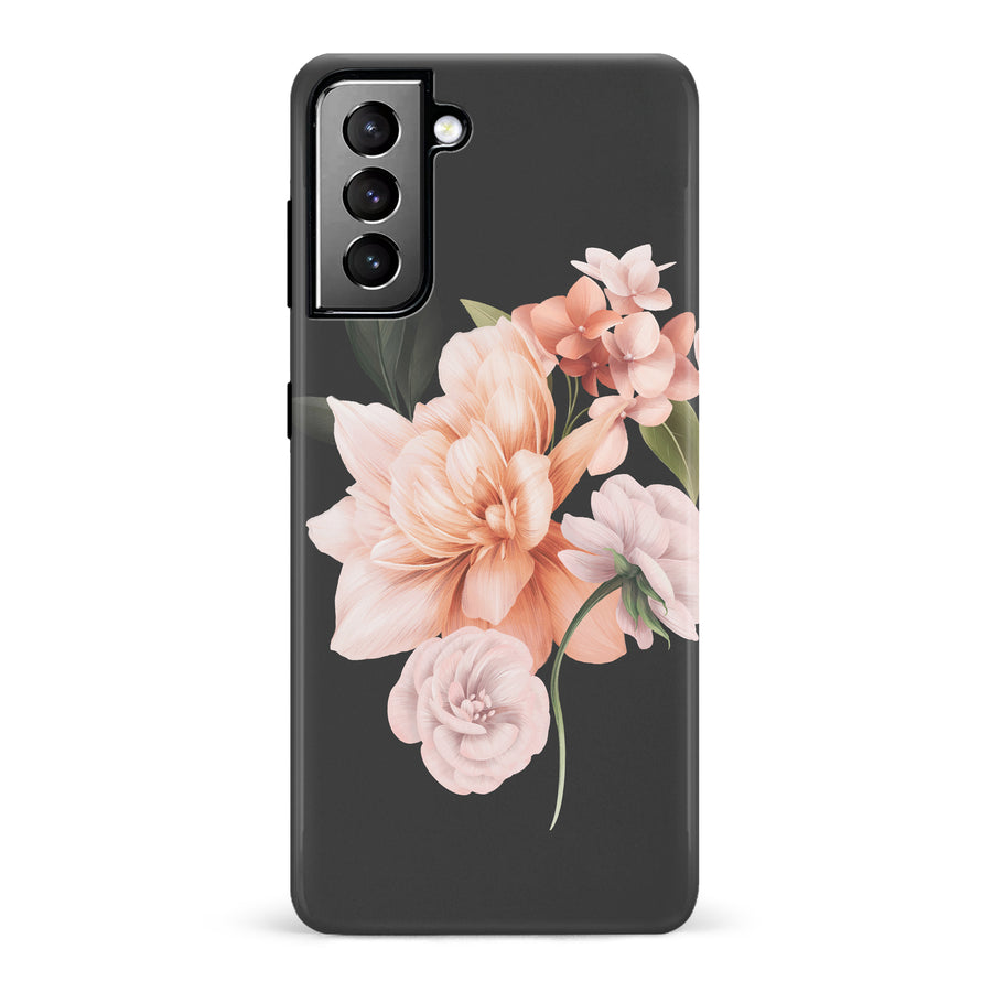 Samsung Galaxy S21 Plus full bloom phone case in black