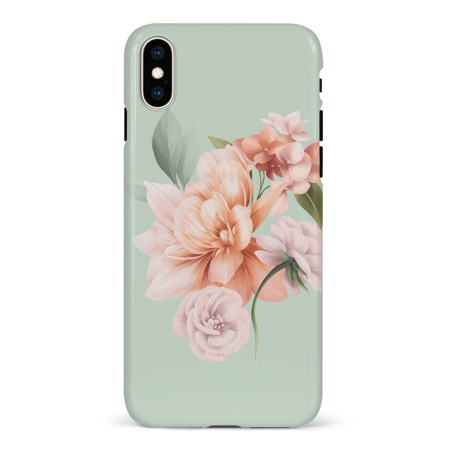iPhone XS Max full bloom phone case in green