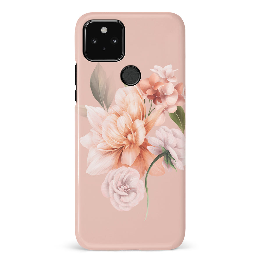 Google Pixel 5 full bloom phone case in pink