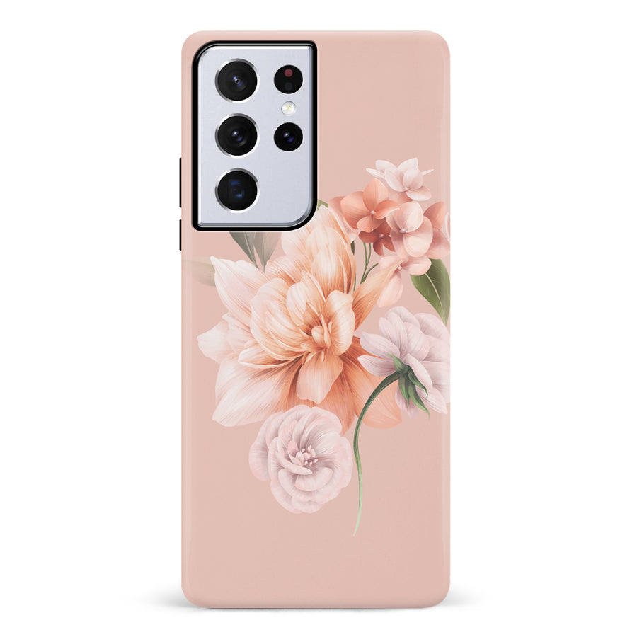 Samsung Galaxy S21 Ultra full bloom phone case in pink