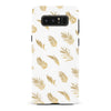 Samsung Galaxy Note 8 gold fern leaves phone case in white