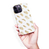 iPhone 14 Pro Max gold fern leaves phone case in white