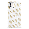 iPhone 12 Mini gold fern leaves phone case in white