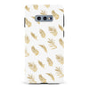 Samsung Galaxy S10e gold fern leaves phone case in white