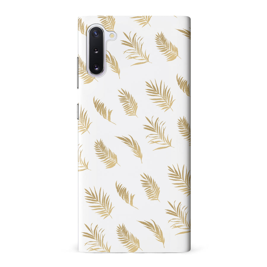 Samsung Galaxy Note 10 gold fern leaves phone case in white