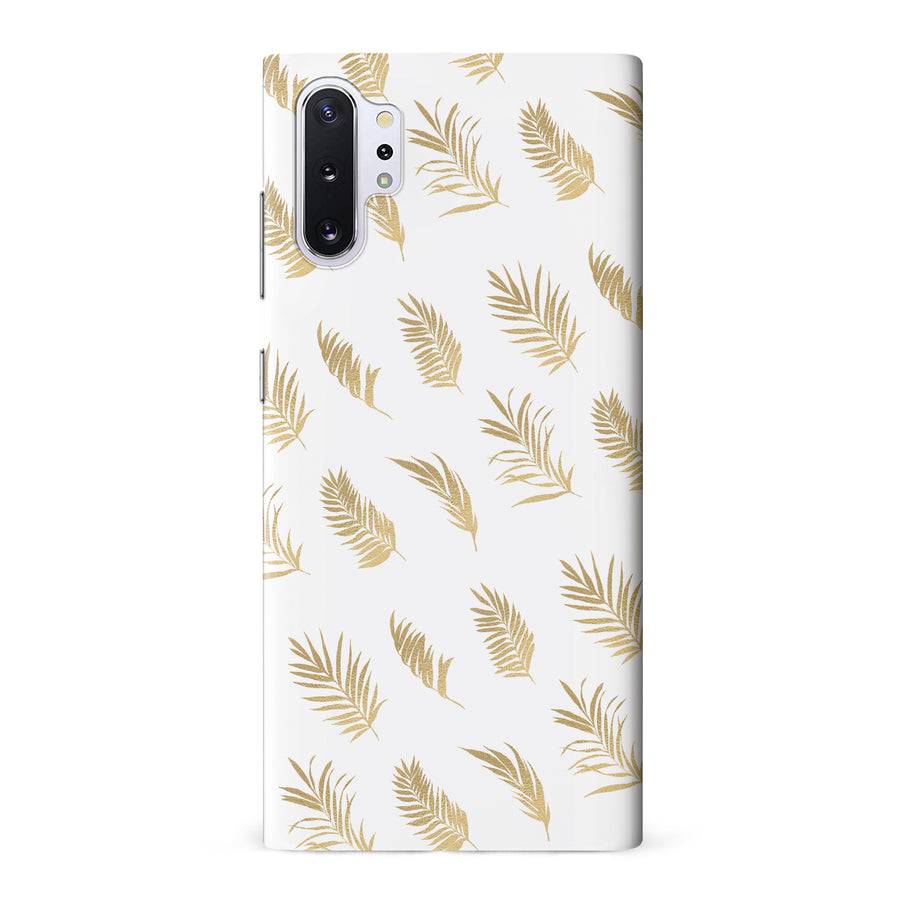 Samsung Galaxy Note 10 Plus gold fern leaves phone case in white