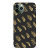 iPhone 11 Pro gold fern leaves phone case in black