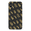 iPhone XS Max gold fern leaves phone case in black