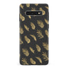 Samsung Galaxy S10 gold fern leaves phone case in black