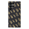 Samsung Galaxy S22 Ultra gold fern leaves phone case in black