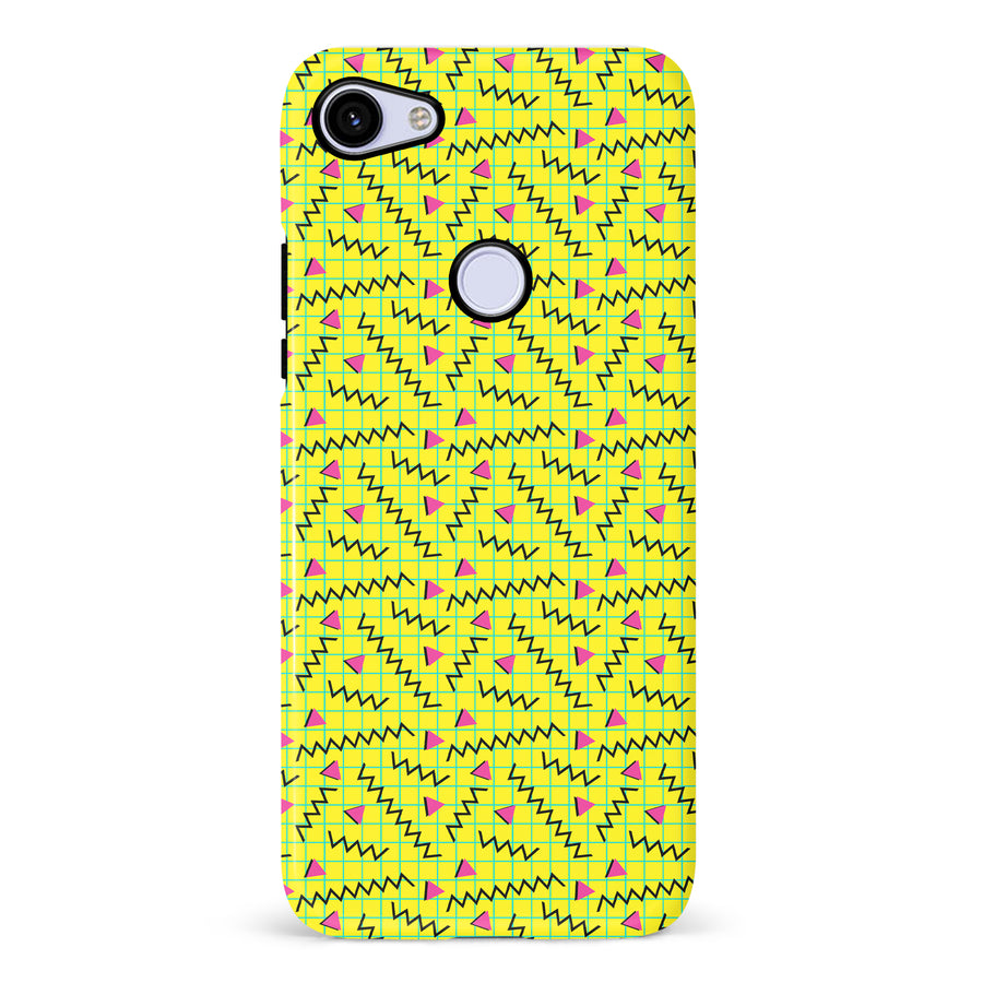 Google Pixel 3A Retro Graph Paper Phone Case in Yellow