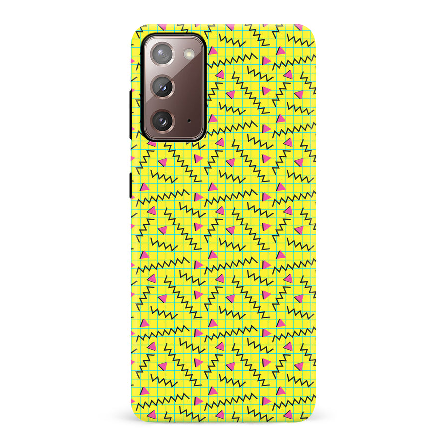 Samsung Galaxy Note 20 Retro Graph Paper Phone Case in Yellow