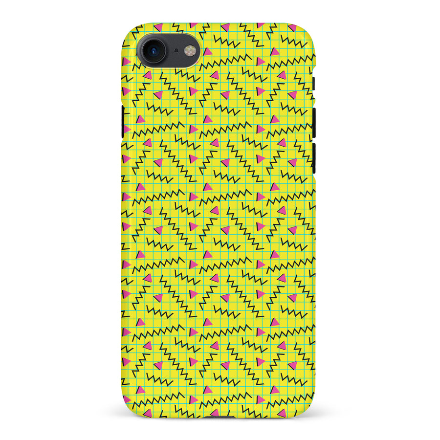 iPhone 7/8/SE Retro Graph Paper Phone Case in Yellow