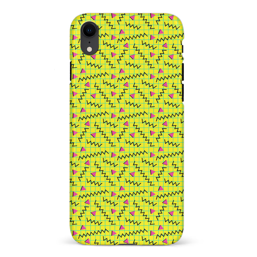 iPhone XR Retro Graph Paper Phone Case in Yellow