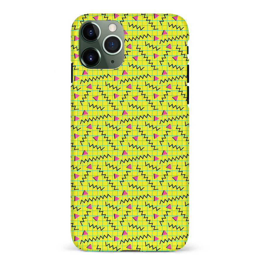 iPhone 11 Pro Retro Graph Paper Phone Case in Yellow