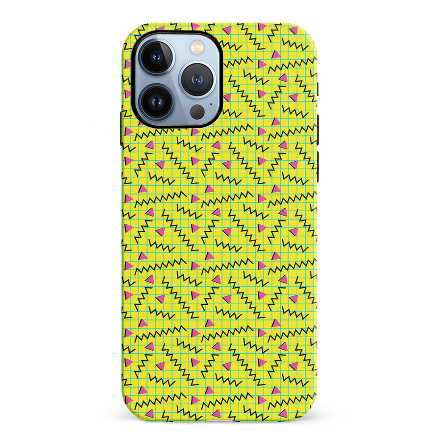 iPhone 12 Pro Retro Graph Paper Phone Case in Yellow