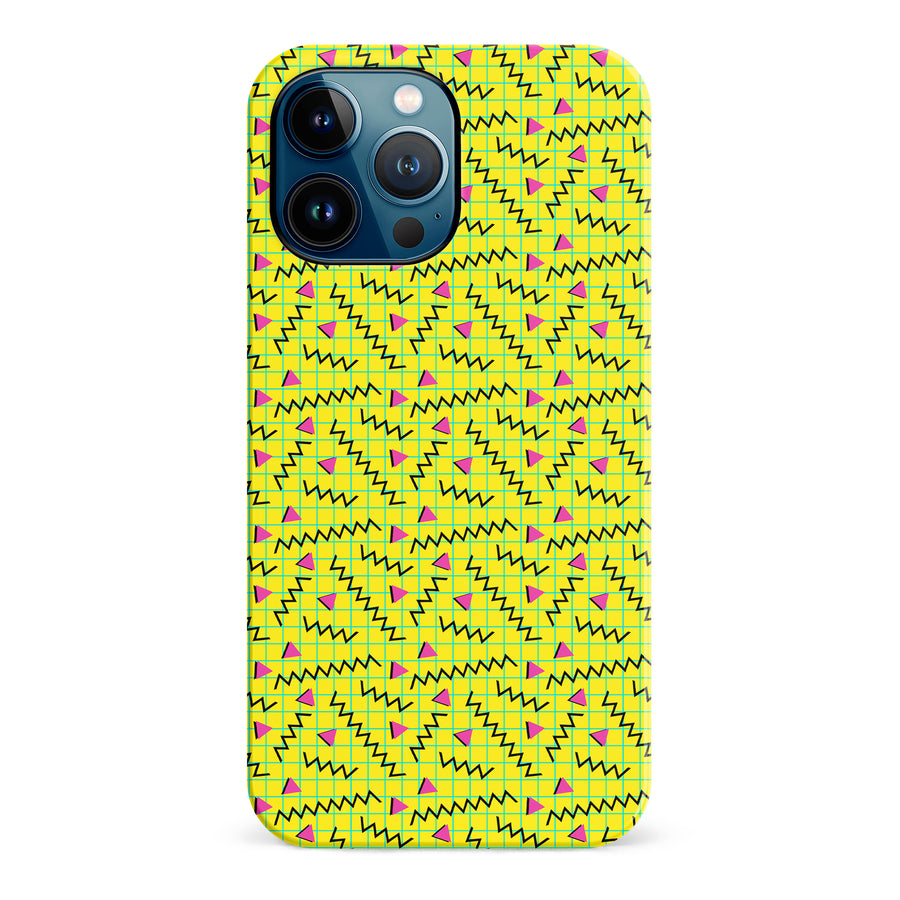iPhone 12 Pro Max Retro Graph Paper Phone Case in Yellow