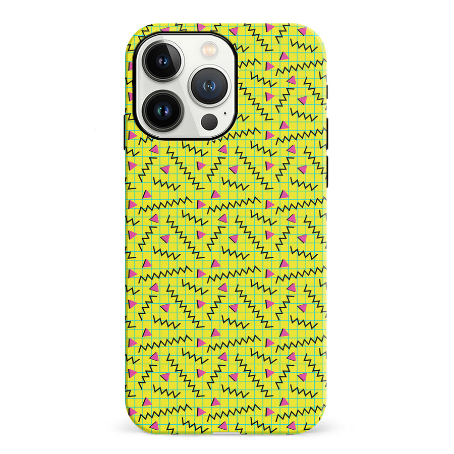 iPhone 13 Pro Retro Graph Paper Phone Case in Yellow
