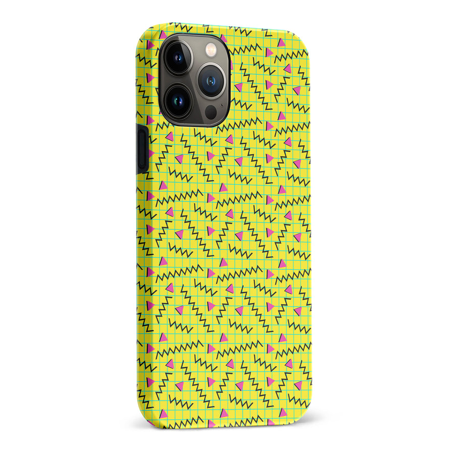 iPhone 13 Pro Max Retro Graph Paper Phone Case in Yellow