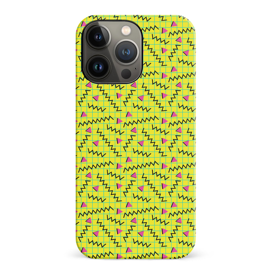 iPhone 14 Pro Retro Graph Paper Phone Case in Yellow
