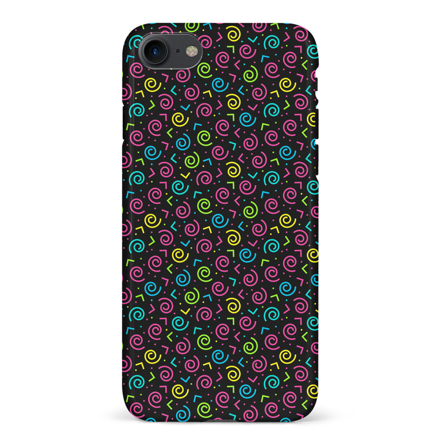 iPhone 7/8/SE 90's Dance Party Phone Case in Black