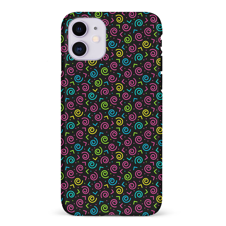 iPhone 11 90's Dance Party Phone Case in Black