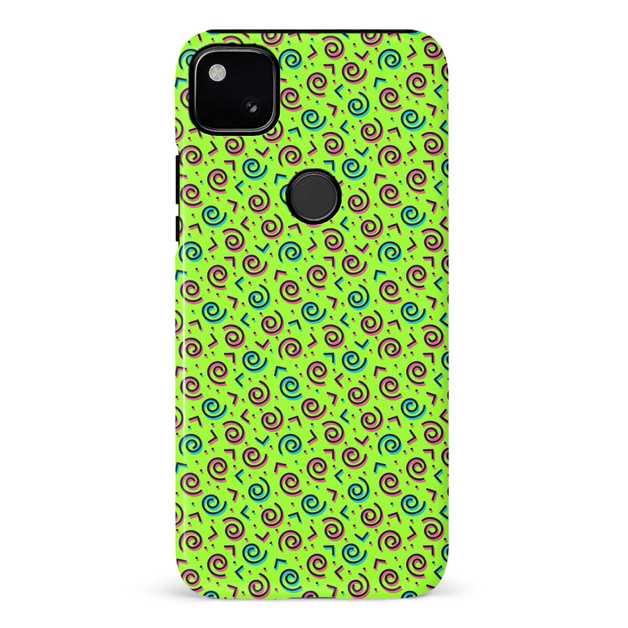 Google Pixel 4A 90's Dance Party Phone Case in Green