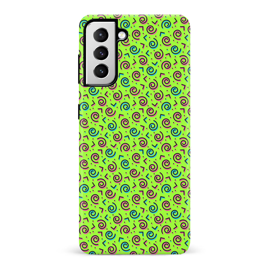 Samsung Galaxy S21 90's Dance Party Phone Case in Green