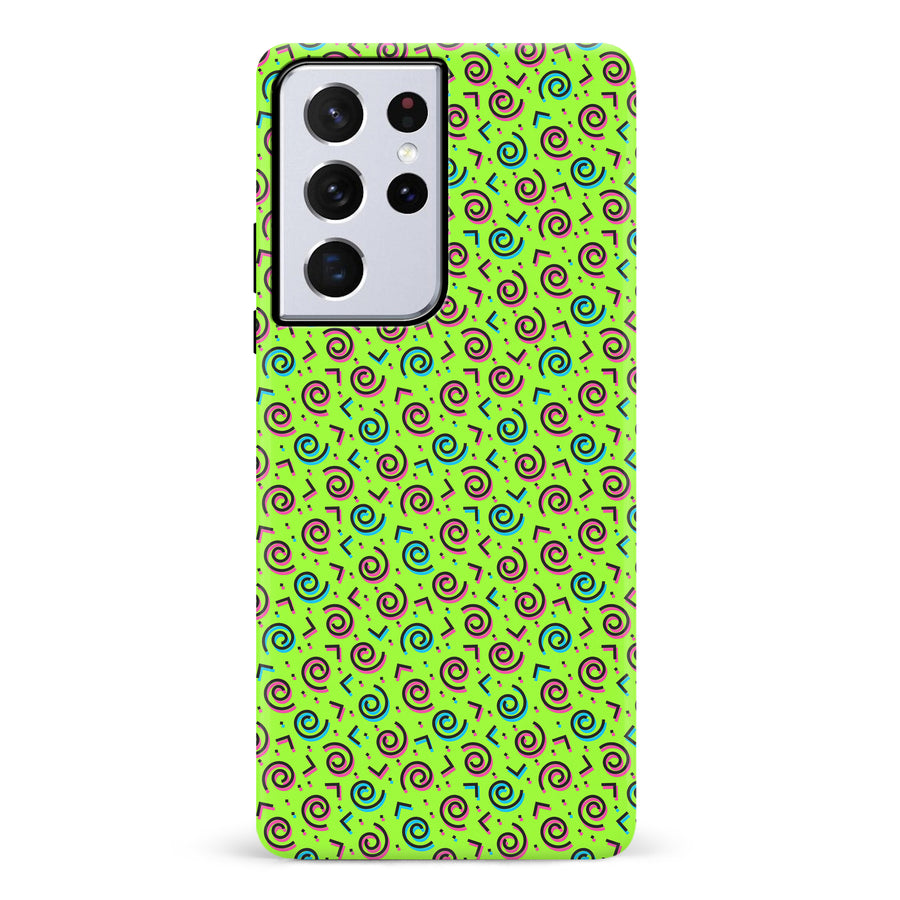 Samsung Galaxy S21 Ultra 90's Dance Party Phone Case in Green