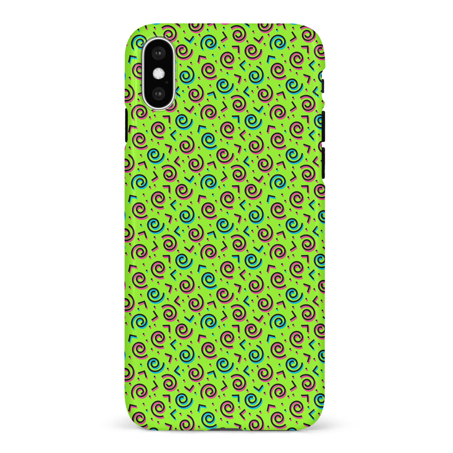 iPhone X/XS 90's Dance Party Phone Case in Green