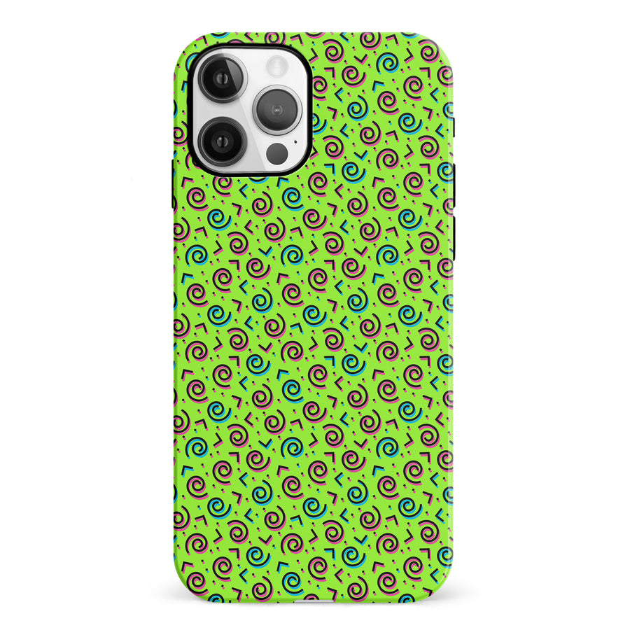 iPhone 12 90's Dance Party Phone Case in Green