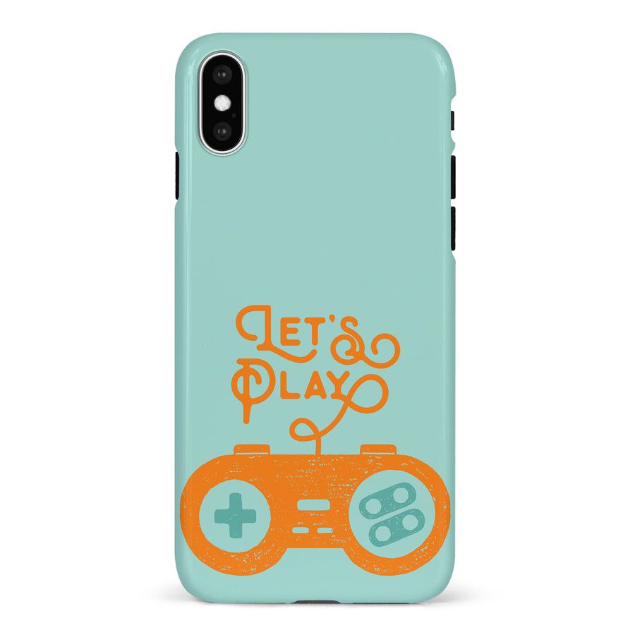iPhone X/XS Let's Play Phone Case in Green
